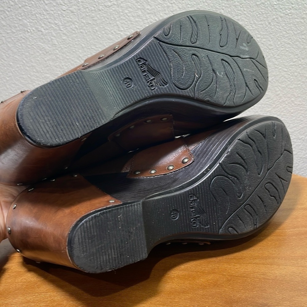 Women's Dansko Francine Leather Clog Brown Studded Slip On Size 40/9.5-10 - Picture 11 of 16